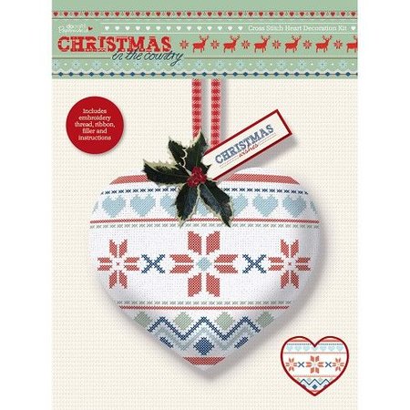 Komplett Sets / Kits Cross Stitch Heart Decoration Kit - Kerstmis in het Land - Fair Is