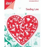 Joy!Crafts und JM Creation plantillas de punzonado y estampado en relieve: Corazón con las mariposas