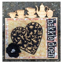 plantillas de punzonado y estampado en relieve: Corazón con las mariposas