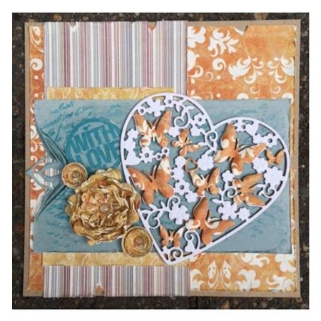 Joy!Crafts und JM Creation Punching and embossing templates: Heart with butterflies