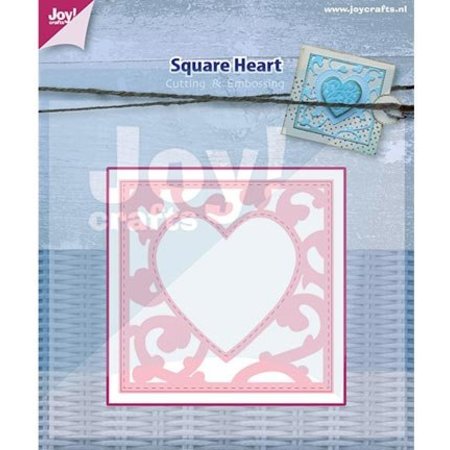 Joy!Crafts und JM Creation Stansning og prægning stencil: firkant med hjerte