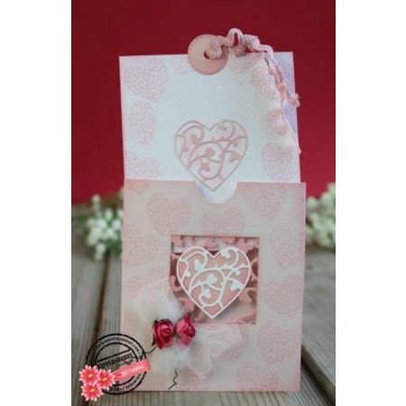 Joy!Crafts und JM Creation Ponsen en embossing stencil: vierkant met hart
