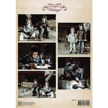 Nellie snellen folha Decoupage amigos de jogo do vintage