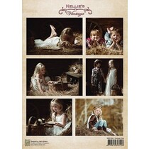 gatos do vintage folha Decoupage