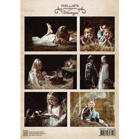 Nellie snellen Decoupage ark vintage katter