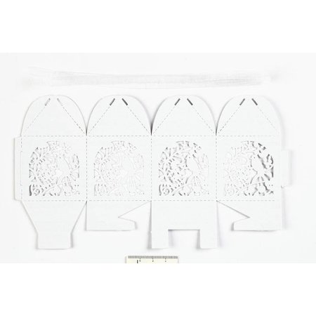 Dekoration Schachtel Gestalten / Boxe ... caja decorativa, 5,3x5,3 cm, blanco, pájaro, 12 PC.