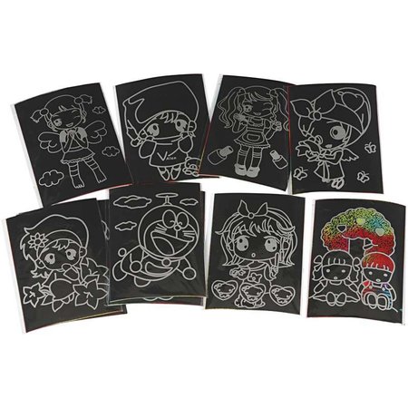 Kinder Bastelsets / Kids Craft Kits Rasguño Imágenes, 10x15 cm (A6), 10 piezas