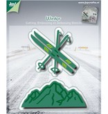 Joy!Crafts und JM Creation Punching and embossing template: ski / mountain landscape