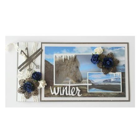Joy!Crafts und JM Creation Punching and embossing template: ski / mountain landscape
