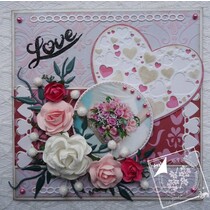 Ponsen en embossing sjablonen: Hart met kleine harten