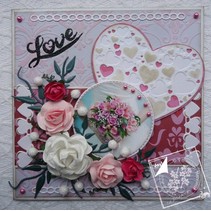 Punching and embossing templates: Heart with little hearts