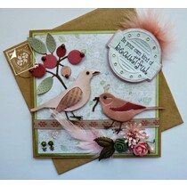 Joy Crafts, punching - and embossing template Spring Love, flowers / berries