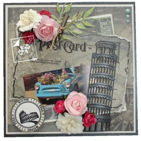 Joy!Crafts und JM Creation Punching and embossing templates: Tower of Pisa