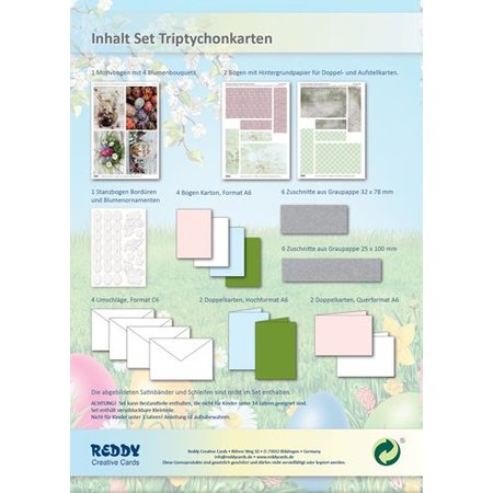 REDDY Compleet Bastelset voor 4 kaarten + enveloppen