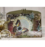 Joy!Crafts und JM Creation Joy Crafts, Clear stamps, "Old letter Butterfly", 85 x 120mm