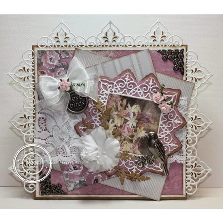 Joy!Crafts und JM Creation Kutte og prege sjablonger, firkantet + 2 hjørne