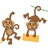 Marianne Design Ponsen en embossing sjabloon: Eline's Monkey