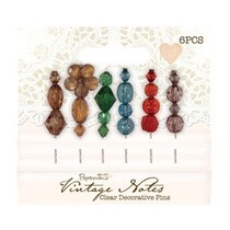 6 épingles décoratives, notes Vintage