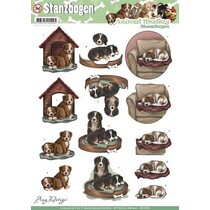 A4 Stanzbogen, Thema: Hunden