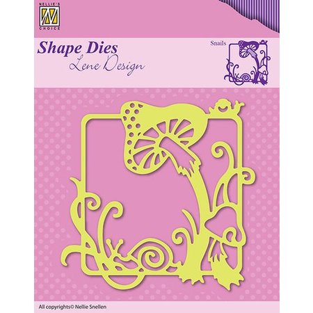 Nellie snellen Cutting and embossing stencils, nature and fungus in the picture frame