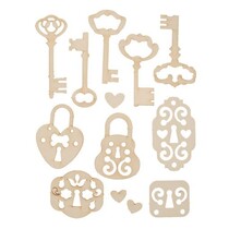 Blød pap, 13er Set vintage nøgler
