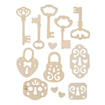 Soft cardboard, 13er Set vintage keys