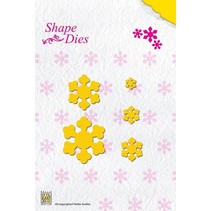 Fold cutting and embossing stencil, flower shape for