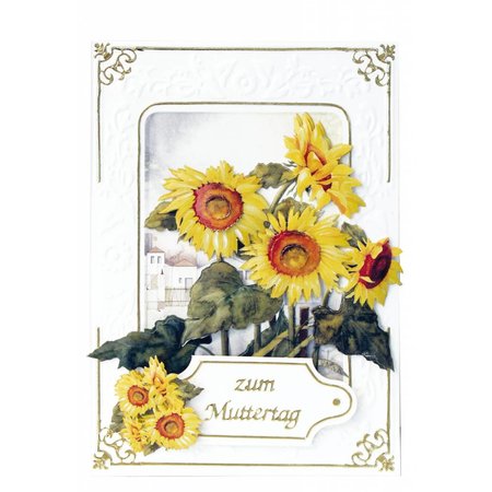 BASTELSETS / CRAFT KITS: Bastelpackung de 3 naipes de flores
