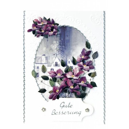 BASTELSETS / CRAFT KITS: Bastelpackung de 3 naipes de flores