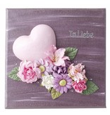 Embellishments / Verzierungen Papierblümchen sortiment, rosé, lila, weiß