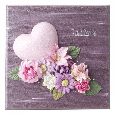 Embellishments / Verzierungen Papir blomster sortiment, pink, lilla, hvid