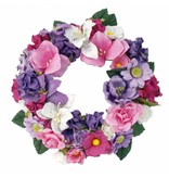 Embellishments / Verzierungen Papir blomster sortiment, pink, lilla, hvid