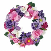 Paper blomster sortiment, rosa, lilla, hvitt