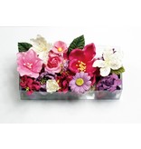 Embellishments / Verzierungen Papieren bloemen assortiment, roze, paars, wit