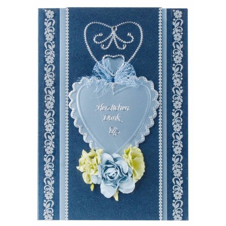 Embellishments / Verzierungen Paper Floral assortiment, bleu, vert, blanc