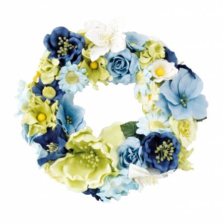 Embellishments / Verzierungen Paper Floral assortment, blue, green, white