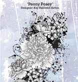 IndigoBlu timbro di gomma, peonia Posey
