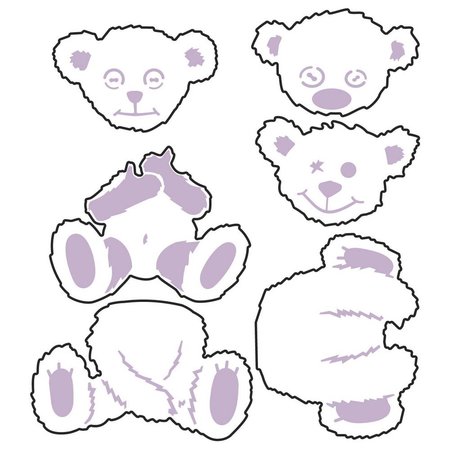 Spellbinders und Rayher Stansning og prægning skabelon: Spellbinders Guiden Skabelon: Teddys