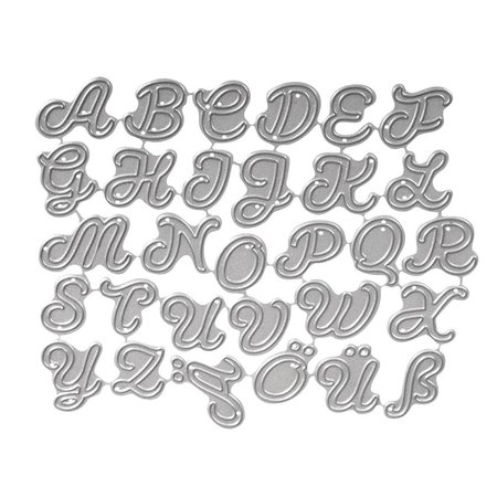 Spellbinders und Rayher Ponsen en embossing sjabloon: Duits hoofdletters AZ