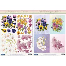3D Stanzbogenset Theme Flowers
