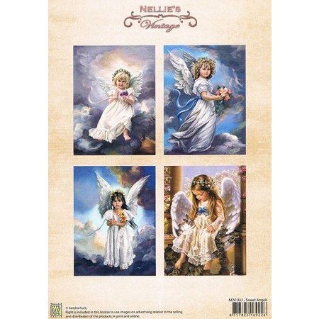 Nellie snellen A4, Bilderbogen Vintage, ángeles dulces