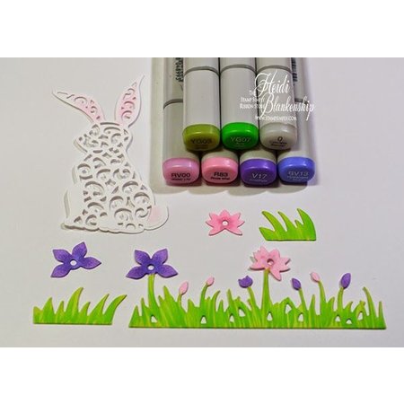 Spellbinders und Rayher Stamping and embossing stencil, Rabbit