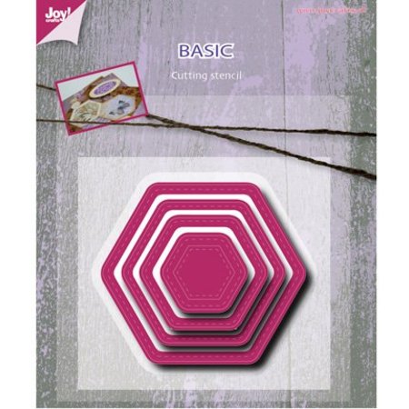 Joy!Crafts und JM Creation Punching and embossing template, Basic Mery hexagonal