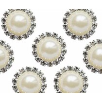 Vintage Pearl & Diamante Circle Charms