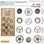 Embellishments / Verzierungen Kettenräderchen, 12 peças antigas,
