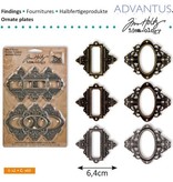 Embellishments / Verzierungen Framework en sluitingen, 6 stuks antiek,