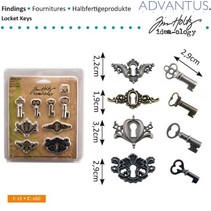 antique metal 4 keyholes + 4 antique keys and 8 screws
