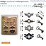 Embellishments / Verzierungen antik metal 4 nøglehuller + 4 antikke nøgler og 8 skruer
