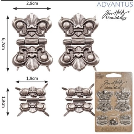 Embellishments / Verzierungen 4 métaux charnières, antiquité