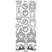 Ziersticker, klok, goud, 10x23cm